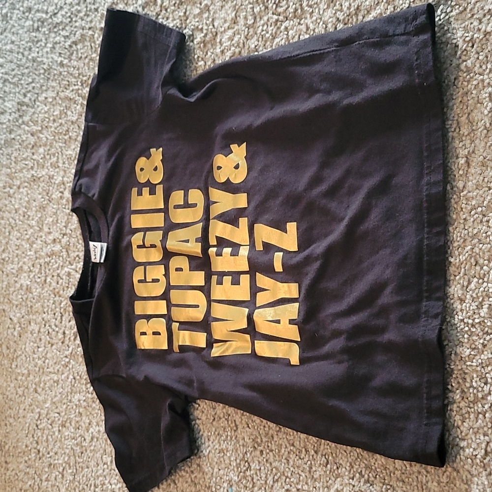 Kids music inspired shirt 10-12 black eith gold writing